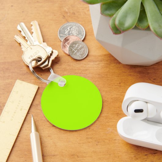 Porte-clés Couleur solide vert fluorescent (Bureau)