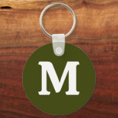 Porte-clés Couleur solide vert olive foncé (Recto)