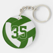 Porte-clés couleur vert blanc de l'équipe volleyball personna (Dos)