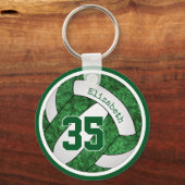 Porte-clés couleur verte blanche de l'équipe volley-ball girl (Verso)