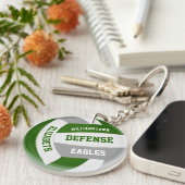 Porte-clés couleur verte gris de l'équipe volley-ball personn (Devant droit)