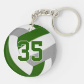 Porte-clés couleur verte gris de l'équipe volley-ball personn (Dos)