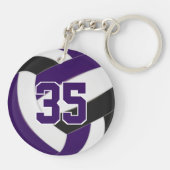 Porte-clés couleur violet noir de l'équipe volleyball personn (Dos)