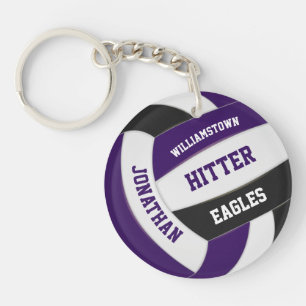 Porte-clés couleur violet noir de l'équipe volleyball personn