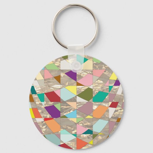 Porte-clés Couleurs Abstraites or (Recto)