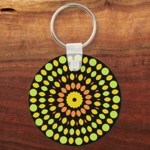 Porte-clés Couleurs agrumes, vert, jaune, orange,