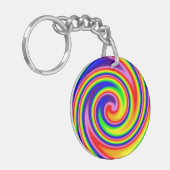 Porte-clés Couleurs Arc-en-ciel brillantes Doux Focus Spiral (Devant gauche)