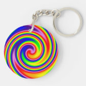 Porte-clés Couleurs Arc-en-ciel brillantes Doux Focus Spiral (Dos)