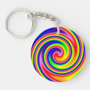 Porte-clés Couleurs arc-en-ciel vives et joyeuses Spirale à m