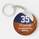 Porte-clés Couleurs bleu blanc de l'équipe jouent comme une f (Devant)