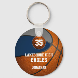 Porte-clés Couleurs bleu gris de l'école équipe de basket gar