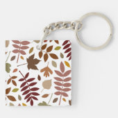 Porte-clés Couleurs d'automne en blanc pour les Feuilles tomb (Dos)