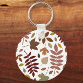 Porte-clés Couleurs d'automne en blanc pour les Feuilles tomb (Recto)