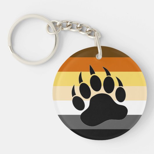 Porte-clés Couleurs de fierté de l'ours rayures Patte d'ours (Devant)