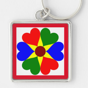 PORTE-CLÉS COULEURS DE FLEURS COLORÉES