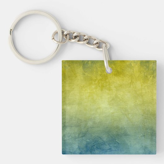 Porte-clés Couleurs de Grunge - Jaune & Bleu (Devant)