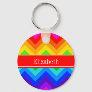 Porte-clés Couleurs de l'arc-en-ciel #2 LG Chevron Rouge bril