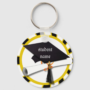 Porte-clés Couleurs De L'École De Graduation Noir Et Or (ZOOM