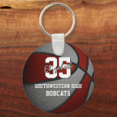 Porte-clés couleurs de l'équipe de basket-ball gris marron (Verso)