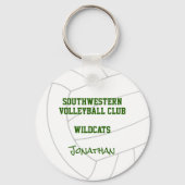 Porte-clés Couleurs de l'équipe de volley-ball blanc vert (Verso)