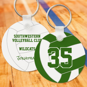 Porte-clés Couleurs de l'équipe de volley-ball blanc vert