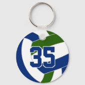 Porte-clés Couleurs de l'équipe de volley-ball bleu vert pers (Recto)