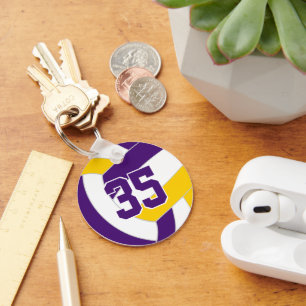 Porte-clés Couleurs de l'équipe de volley-ball en or violet