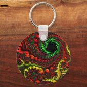 Porte-clés Couleurs de Noël Mandelbrot Bouton Clé Bouton Bout (Recto)