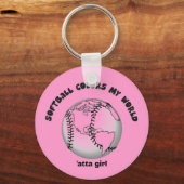 Porte-clés Couleurs de softball mon monde (Recto)