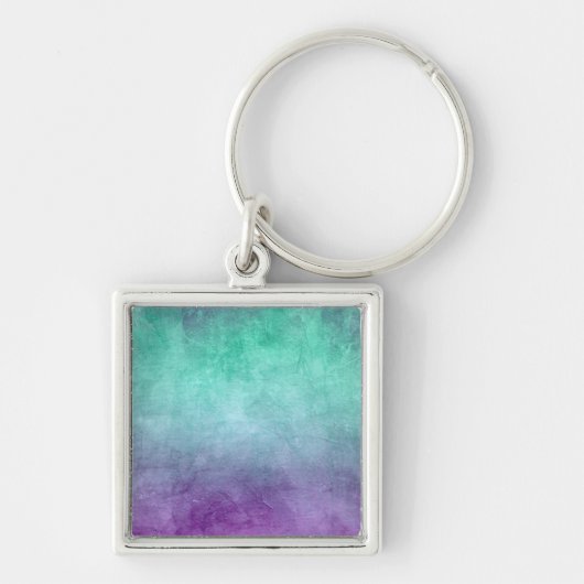 Porte-clés Couleurs Grunge - Sarcelle & Violet (Devant)
