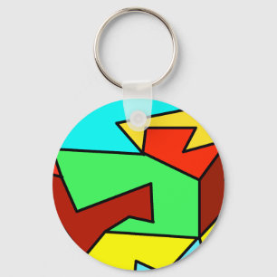 Porte-clés Couleurs multiples angles abstraits et forme trian