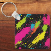 Porte-clés Couleurs néon Retro Paint Splatter (Recto)