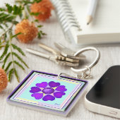 Porte-clés Couleurs pastel & coeurs violets battre (Devant Droit)