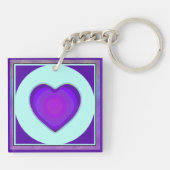 Porte-clés Couleurs pastel & coeurs violets battre (Dos)