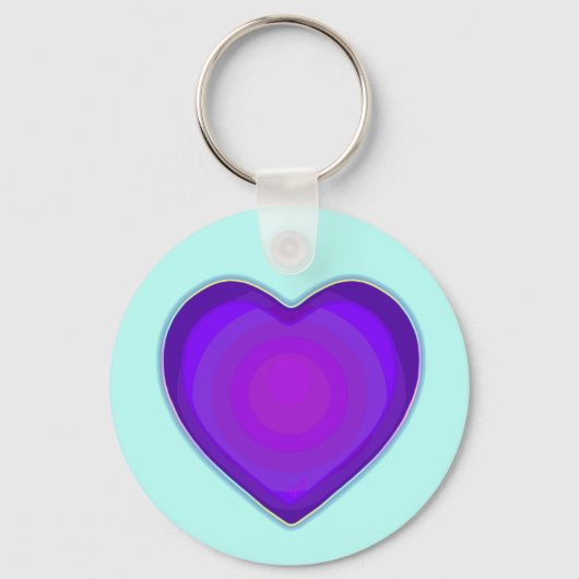 Porte-clés Couleurs pastel & coeurs violets battre (Recto)