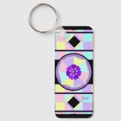 Porte-clés Couleurs pastel & coeurs violets battre (Recto)