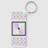 Porte-clés Couleurs pastel & coeurs violets battre (Verso)