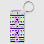 Porte-clés Couleurs pastel & coeurs violets battre (Verso)