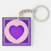 Porte-clés Couleurs pastel & coeurs violets battre (Dos)