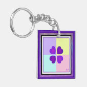 Porte-clés Couleurs pastel & coeurs violets battre (Devant gauche)