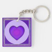 Porte-clés Couleurs pastel & coeurs violets battre (Dos)