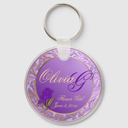 Porte-clés Couleurs personnalisées de Lavender Flower Girls K (Recto)
