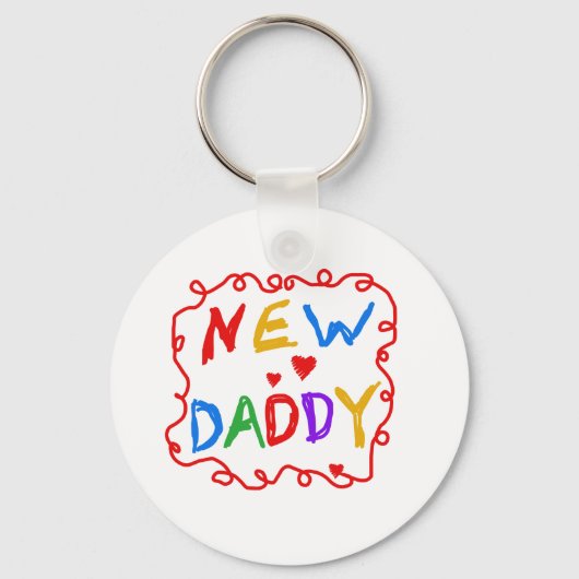 Porte-clés Couleurs primaires Texte Nouveau papa (Recto)