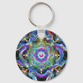 Porte-clés Couleurs psychédéliques Universe Mandala (Recto)