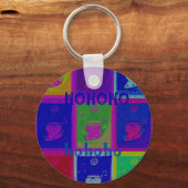 Porte-clés Couleurs spéciales Père Noël HoHoho Pop Art (Recto)