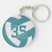 Porte-clés Couleurs turquoises blanches de l'équipe de volley (Dos)