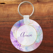 Porte-clés Couleurs violettes, vertes, roses, élégantes (Recto)