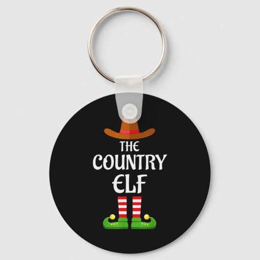 Porte-clés Country Elf Family Matching Group Christmas Cowboy (Recto)