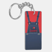 Porte-clés Country Folalls Overalls Red Heart Porte - clé per (Devant gauche)