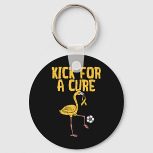 Porte-clés Coup de pied de football de flamant pour une guéri
